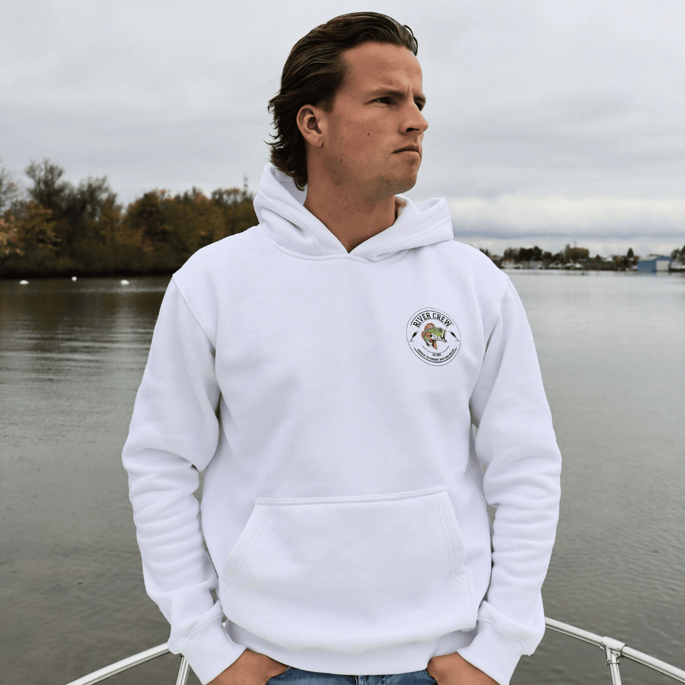 Perch Hoodie - Wit | Vissers hoodie | River Crew