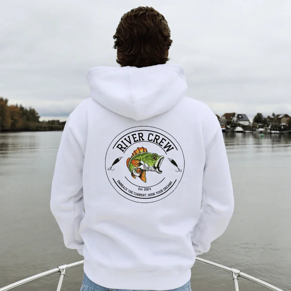 Perch Hoodie - Wit | Vissers hoodie | River Crew