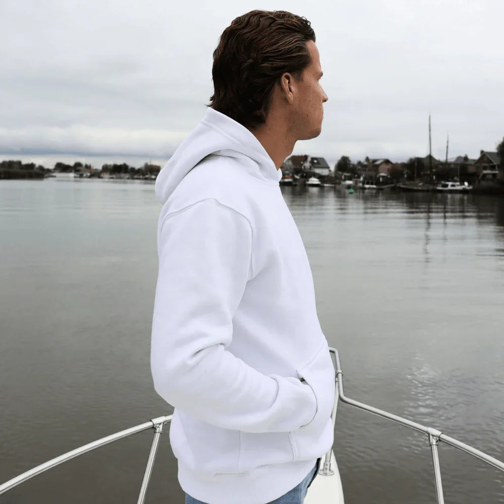 Perch Hoodie - Wit | Vissers hoodie | River Crew