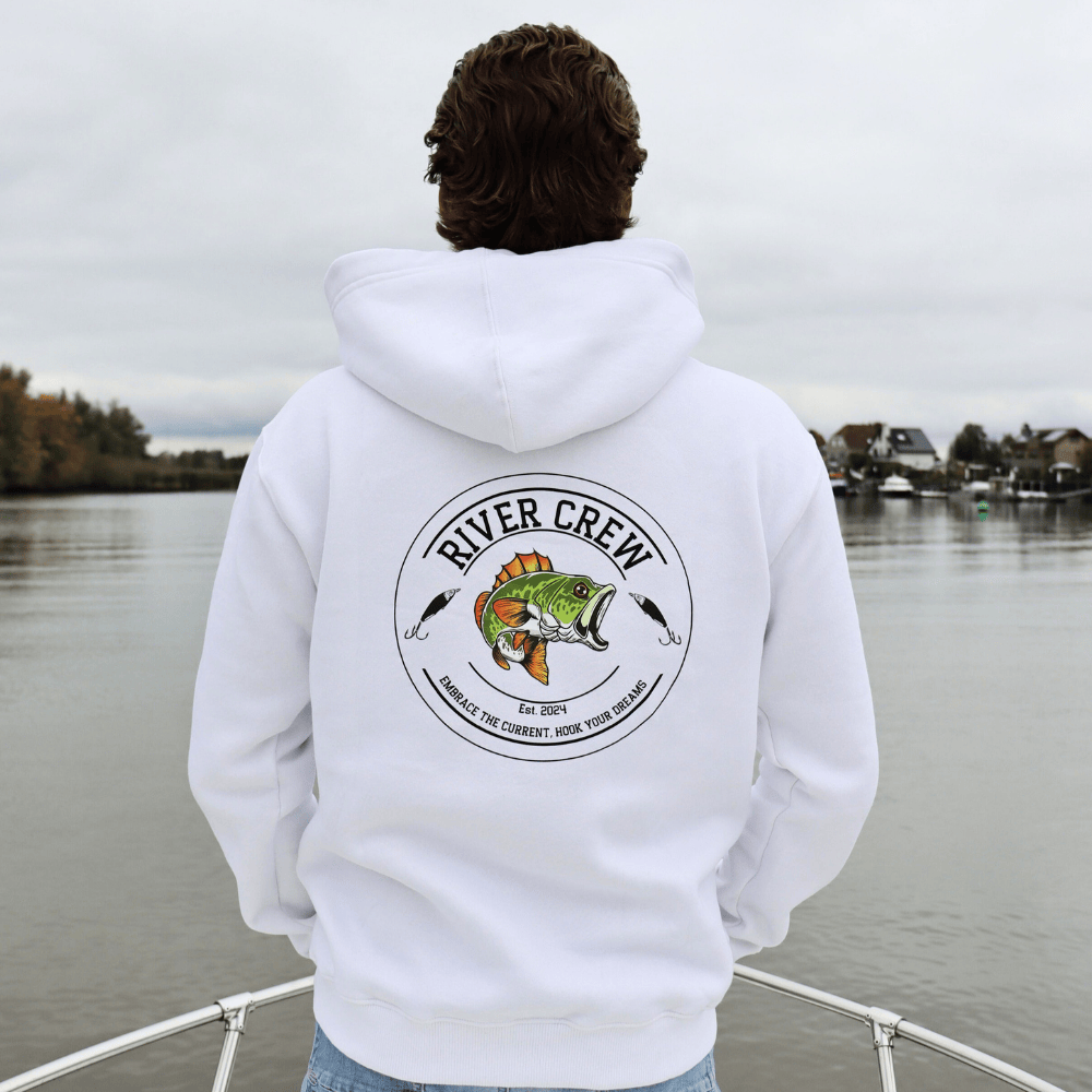 Perch Hoodie - Wit | Vissers hoodie | River Crew