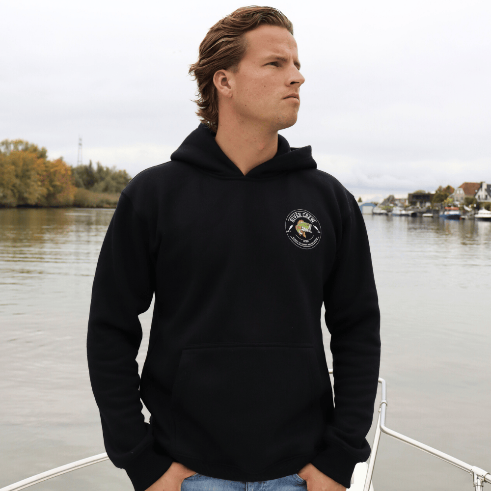Perch Hoodie - Zwart | Vissers hoodie | River Crew