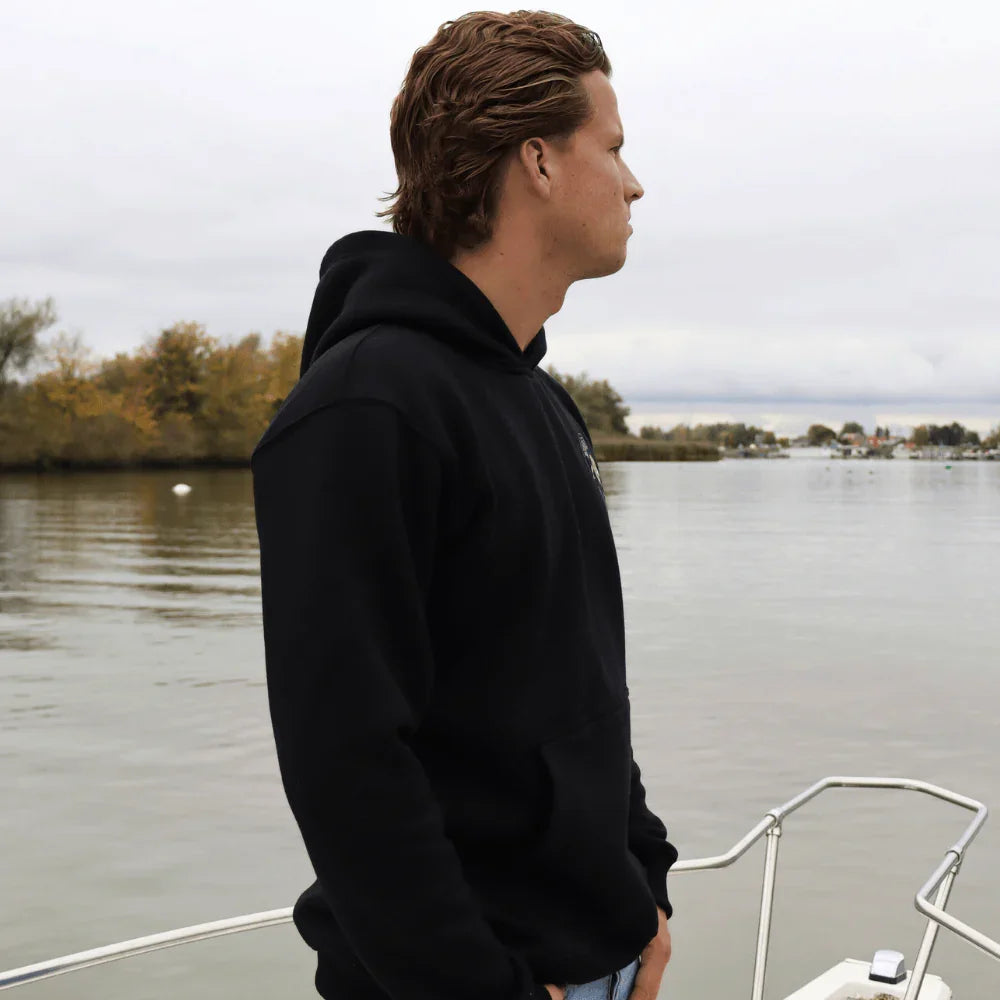 Perch Hoodie - Zwart | Vissers hoodie | River Crew